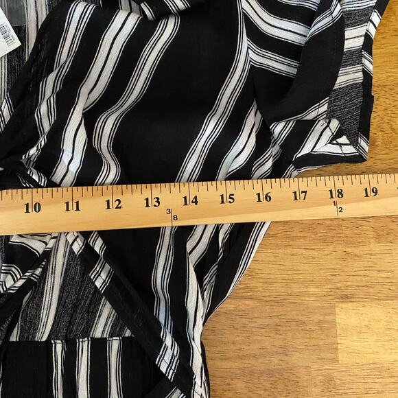 Promesa Striped Tie Top Button Skirt Midi Dress Size Small Elementality Dress - Picture 11 of 12